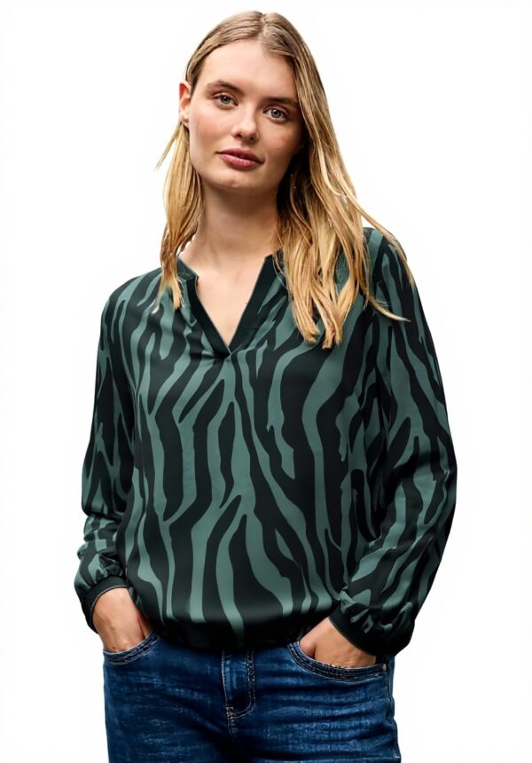 Street One Damen Tunika Tape Details Viskose Bluse