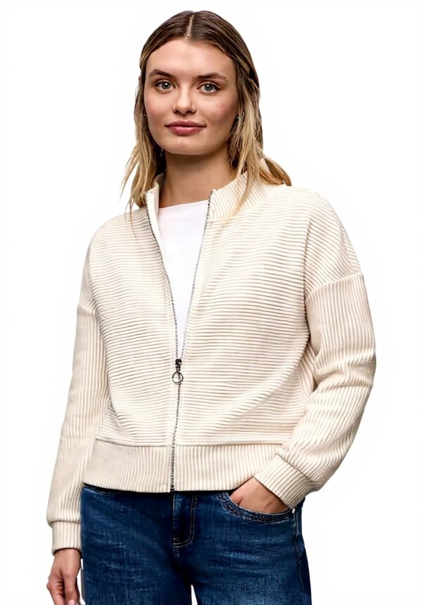 Street One Damen Strickjacke Two-Tone Strukturmuster