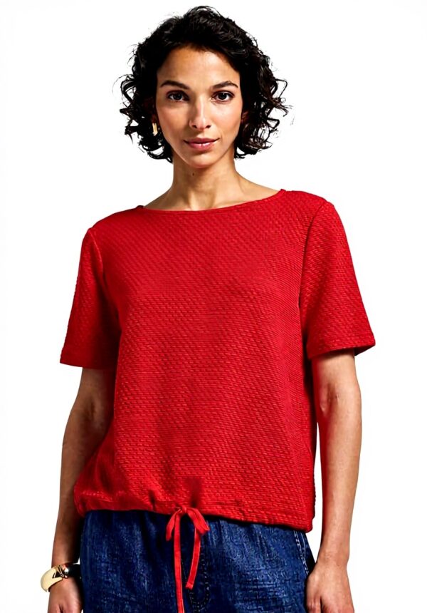 Street One Damen T-Shirt Struktur Viskose Stretch