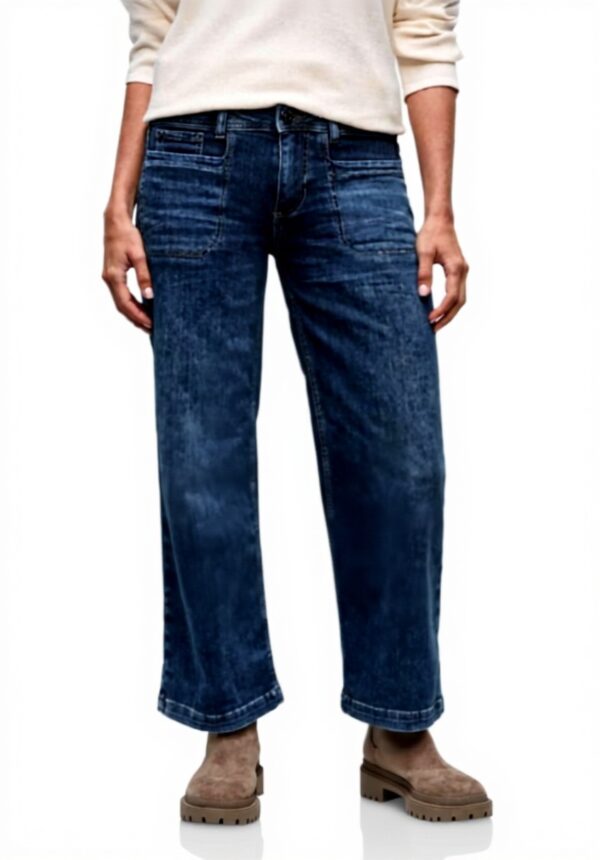 Street One Damen Wide Leg Jeans Indigo Washed Casual