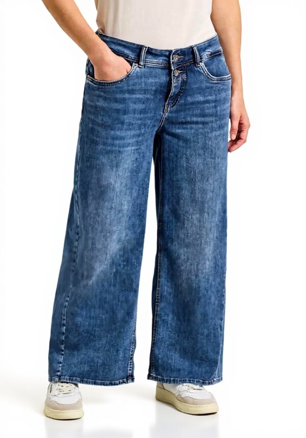 Street One Damen Wide Leg Jeans Loose Fit Soft Blue