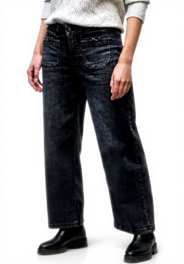 Street One Damen Wide Leg Jeans Loose Fit Steel Grey