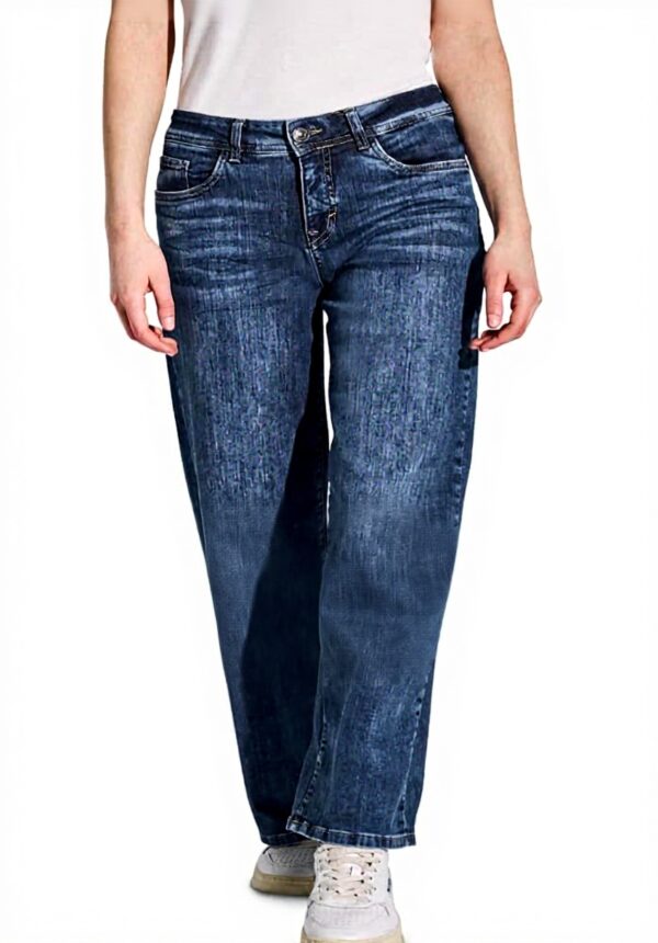 Street One Damen Wide Leg Jeans Loose Fit Mid Waist