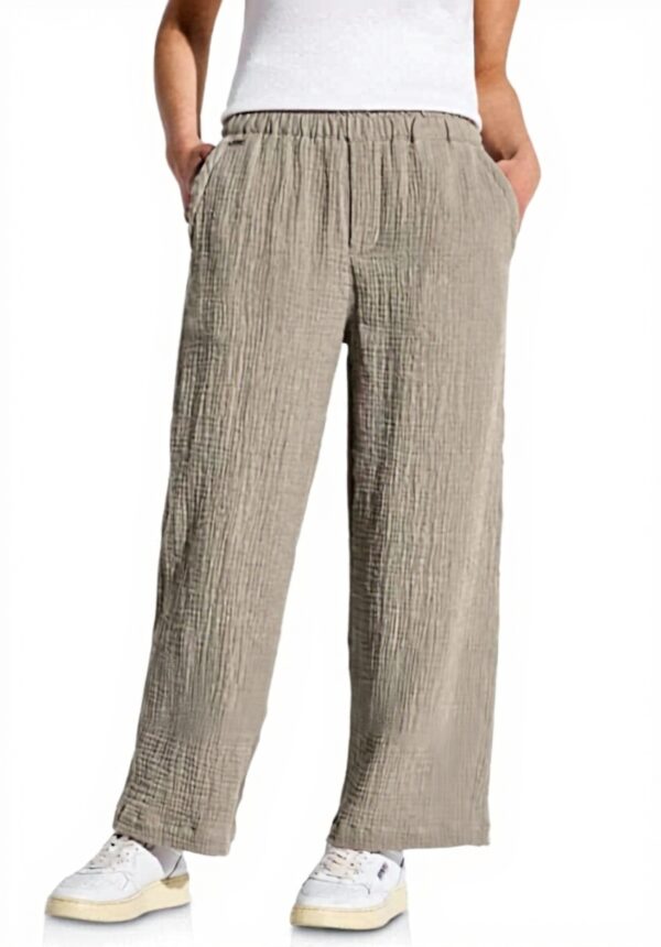 Street One Damen Wide Leg Hose Baumwolle Loose Fit