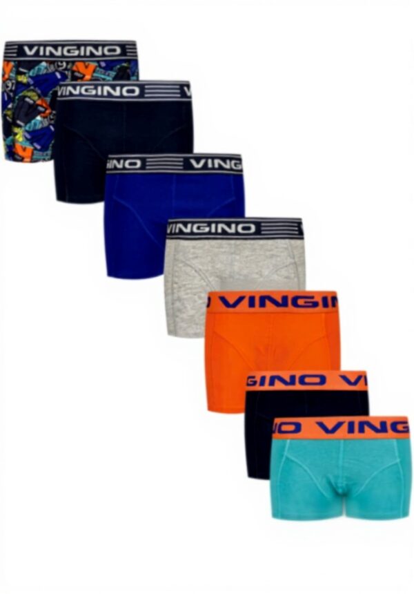 Vingino Jungen Boxer Shorts 7er Pack Blau Baumwolle