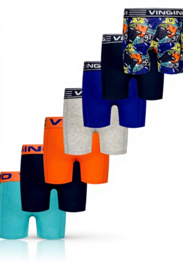Vingino Jungen Boxer Shorts 7er Pack Blau Baumwolle