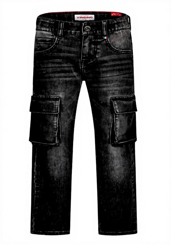 Vingino Jungen Cargo Jeans Paolo Schwarz Blau