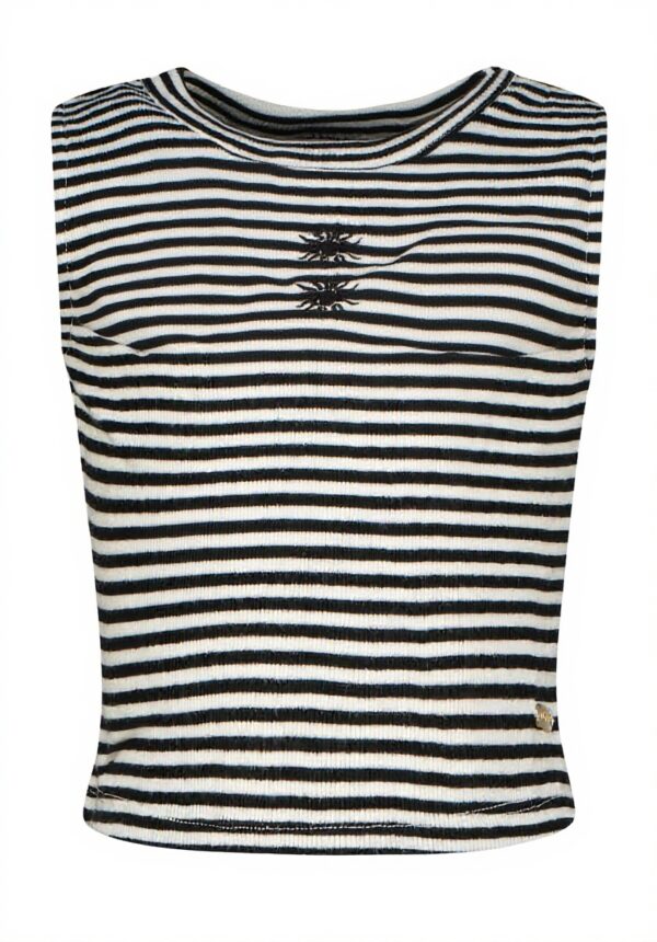 Vingino Mädchen Crop Top Rippenstrick Streifen T-Shirt