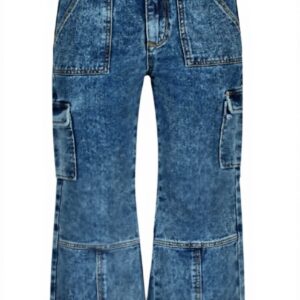 Vingino Mädchen Cato Cargo Wide Leg Jeans Blue Vintage