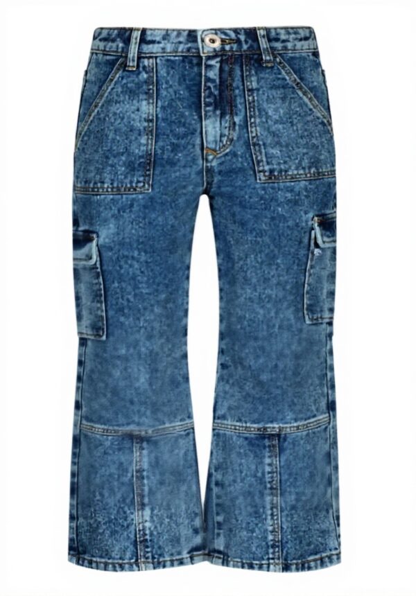 Vingino Mädchen Cato Cargo Wide Leg Jeans Blue Vintage