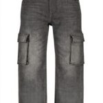 Vingino Mädchen Coco Cargo Jeans Cargo Design Grau Schwarz