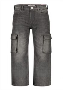 Vingino Mädchen Coco Cargo Jeans Cargo Design Grau Schwarz