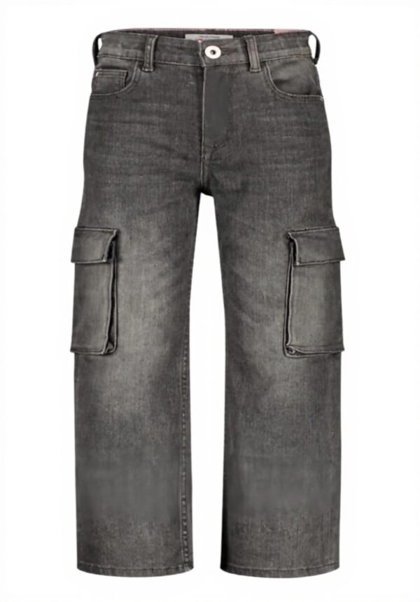 Vingino Mädchen Coco Cargo Jeans Cargo Design Grau Schwarz