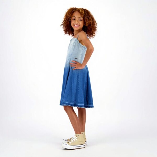 Vingino Mädchen Pipa Dress Mid Blue Wash Kleider