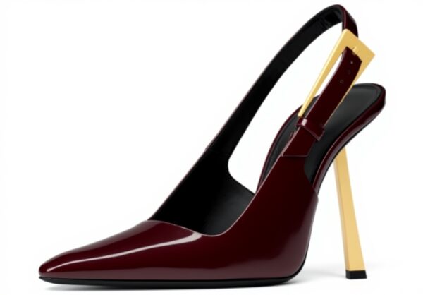 YIYA Damen Pumps Weinrot Gelb Slingback Stiletto Absatz